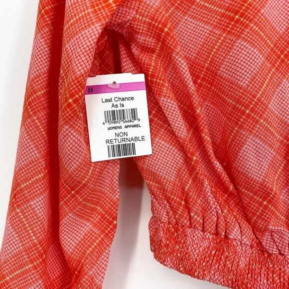 BP. Surplice V-Neck Crop Top Pink Red Plaid Faux Wrap Size XXS - Picture 9 of 10